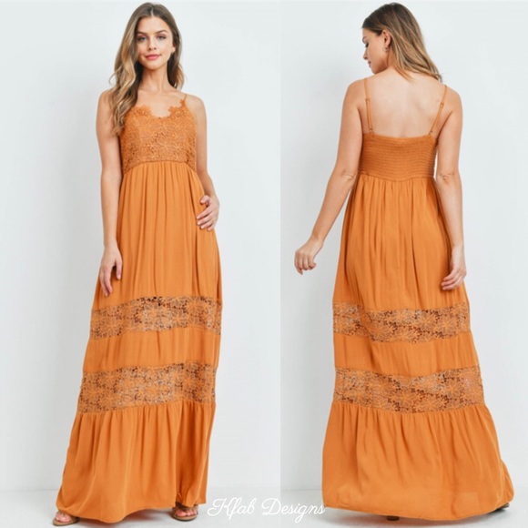 Dresses & Skirts - ❤️LAST 1! Lace Contrast Layered Tiered Maxi Dress!